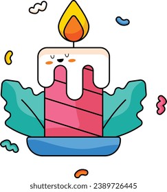 candle Cute Sticker icons design 