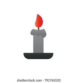 candle dark halloween icon flat