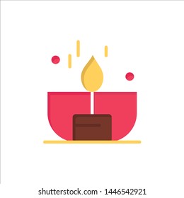 Candle, Dark, Light, Lighter, Shine  Flat Color Icon. Vector icon banner Template