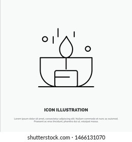 Candle, Dark, Light, Lighter, Shine Line Icon Vector. Vector Icon Template background