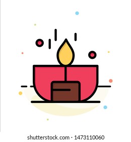 Candle, Dark, Light, Lighter, Shine Abstract Flat Color Icon Template