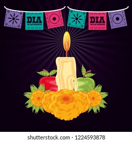 candle to decorate in day of the dead