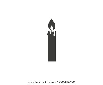 Vela, decoración, icono de fuego. Ilustración vectorial. diseño plano.