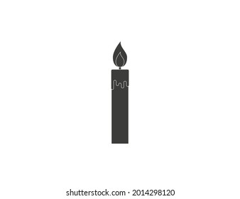 Candle, decoration, fire icon. Vector illustration. flat design.