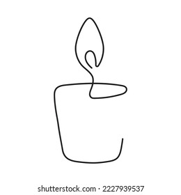 Candle depicted in a continuous line, the logo 