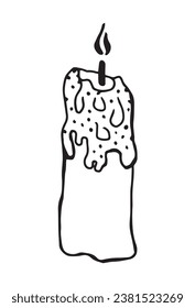 Candle design element hand drawn illustration