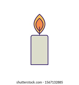 Candle design, Fire flame candlelight light spirituality burn and decoration theme Vector illustration