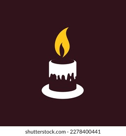 Candle design for logo template