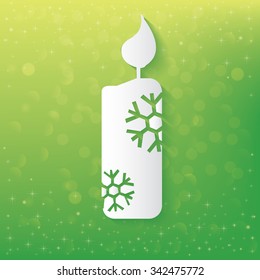 Candle design on green background,vector