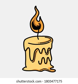 Candle doodle color vector icon. Drawing sketch illustration hand drawn line.