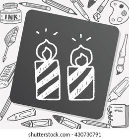candle doodle drawing
