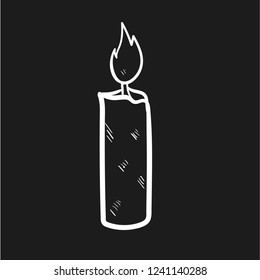 candle doodle icon vector flat black