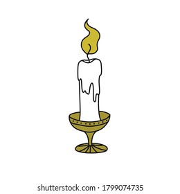 candle doodle icon, vector illustration