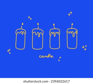Candle Doodle Minimalist Aesthetic Modern Card Celebrates Child Hand Drawn Background Wallpapers 