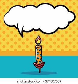 candle doodle, speech bubble