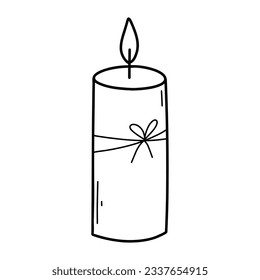 Velas en estilo doodle. Ilustración vectorial. Lineal aroma.