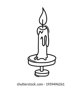Candle Doodle vector icon. Drawing sketch illustration hand drawn cartoon line.