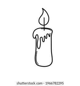 Candle Doodle vector icon. Drawing sketch illustration hand drawn cartoon line.