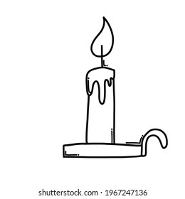 Candle Doodle vector icon. Drawing sketch illustration hand drawn cartoon line.