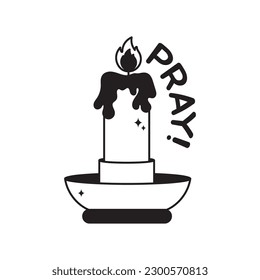 Icono de contorno vectorial del doodle de velas. archivo EPS 10