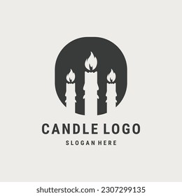 Candle Drawing Logo Illustration