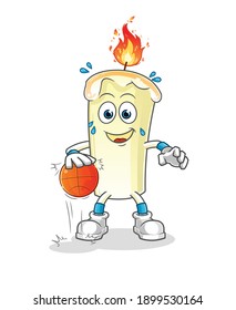 candle dribble basketball character. cartoon mascot vector