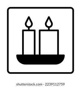 candle dualtone Icon. Social media sign icons. Vector illustration isolated for graphic, web design, apps and websites