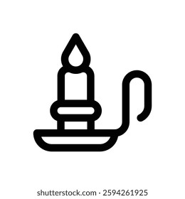 Candle. Editable stroke vector icon.
