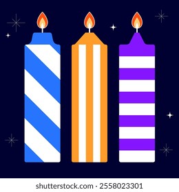 candle elements illustration vector set