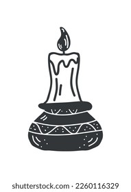 candle esoteric colorless icon isolated
