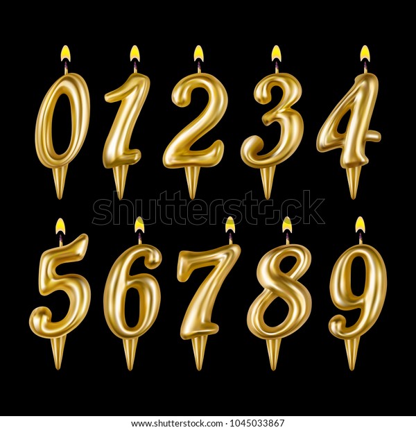 Candle Figure Number Set Decoration Party Royalty Free Stock Image