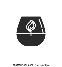 Candle filled vector icon. Sing for web design, mobile app, labeled.