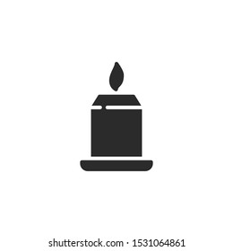 Candle filled vector icon. Sing for web design, mobile app, labeled.