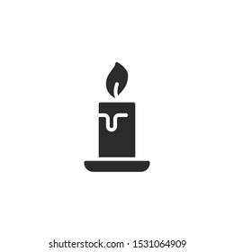 Candle filled vector icon. Sing for web design, mobile app, labeled.