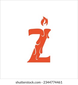 candle fire alphabet logo design b l z e