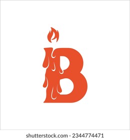 candle fire alphabet logo design b l z e