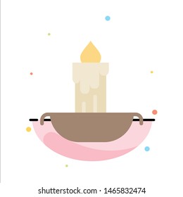 Candle, Fire, Easter, Holiday Abstract Flat Color Icon Template. Vector Icon Template background