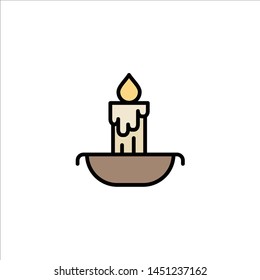 Candle, Fire, Easter, Holiday Business Logo Template. Flat Color
