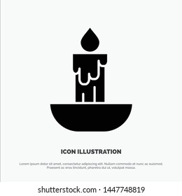Candle, Fire, Easter, Holiday solid Glyph Icon vector
