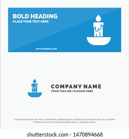 Candle, Fire, Easter, Holiday SOlid Icon Website Banner and Business Logo Template. Vector Icon Template background