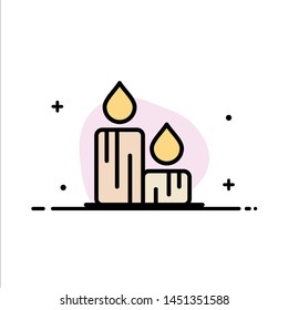 Candle, Fire, Easter, Nature  Business Flat Line Filled Icon Vector Banner Template