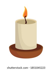 candle fire flame flat style vector illustration design