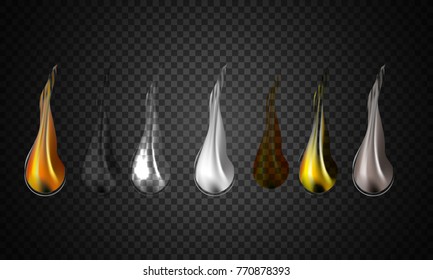 Candle fire flame isolated. Realistic candle bright flame decoration on black.