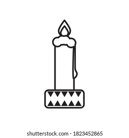 candle fire flame line style icon vector illustration design