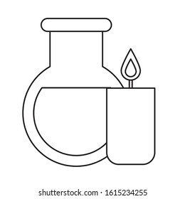 candle fire flame with tube test vector illustration design