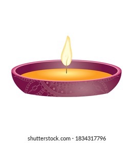 candle fire hindu religion icon vector illustration design