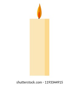 Candle fire icon. Flat illustration of candle fire vector icon for web design
