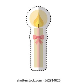 candle first communion icon vector illustration design