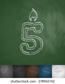 candle five icon. Hand drawn vector illustration. Chalkboard Design