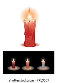 Candle with flame